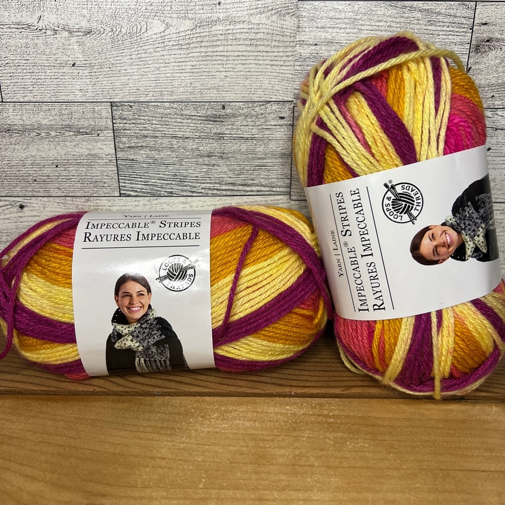 Loops and Threads Variegated Yellow-Red Yarn - 2-Pack